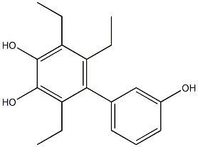 2,5,6-Triethyl-1,1'-biphenyl-3,3',4-triol 结构式