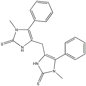 4,4'-Methylenebis(1-methyl-5-phenyl-4-imidazoline-2-thione) 结构式