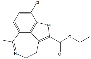 3,4-Dihydro-9-chloro-6-methyl-1H-azepino[5,4,3-cd]indole-2-carboxylic acid ethyl ester 结构式