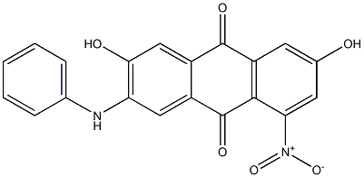 2-Anilino-3,6-dihydroxy-8-nitroanthraquinone 结构式