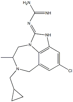 2-Amidinoimino-9-chloro-6-cyclopropylmethyl-1,2,4,5,6,7-hexahydro-5-methylimidazo[4,5,1-jk][1,4]benzodiazepine 结构式