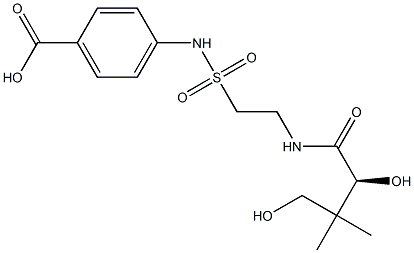 (-)-4-[2-[[(S)-2,4-Dihydroxy-3,3-dimethylbutyryl]amino]ethylsulfonylamino]benzoic acid 结构式