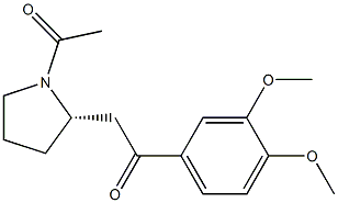 (2S)-1-Acetyl-2-[2-(3,4-dimethoxyphenyl)-2-oxoethyl]pyrrolidine 结构式