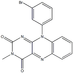 3-Methyl-10-(3-bromophenyl)pyrimido[4,5-b]quinoxaline-2,4(3H,10H)-dione 结构式