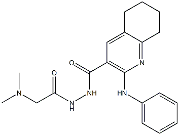 N'-[2-(Dimethylamino)acetyl]-2-[(phenyl)amino]-5,6,7,8-tetrahydroquinoline-3-carbohydrazide 结构式