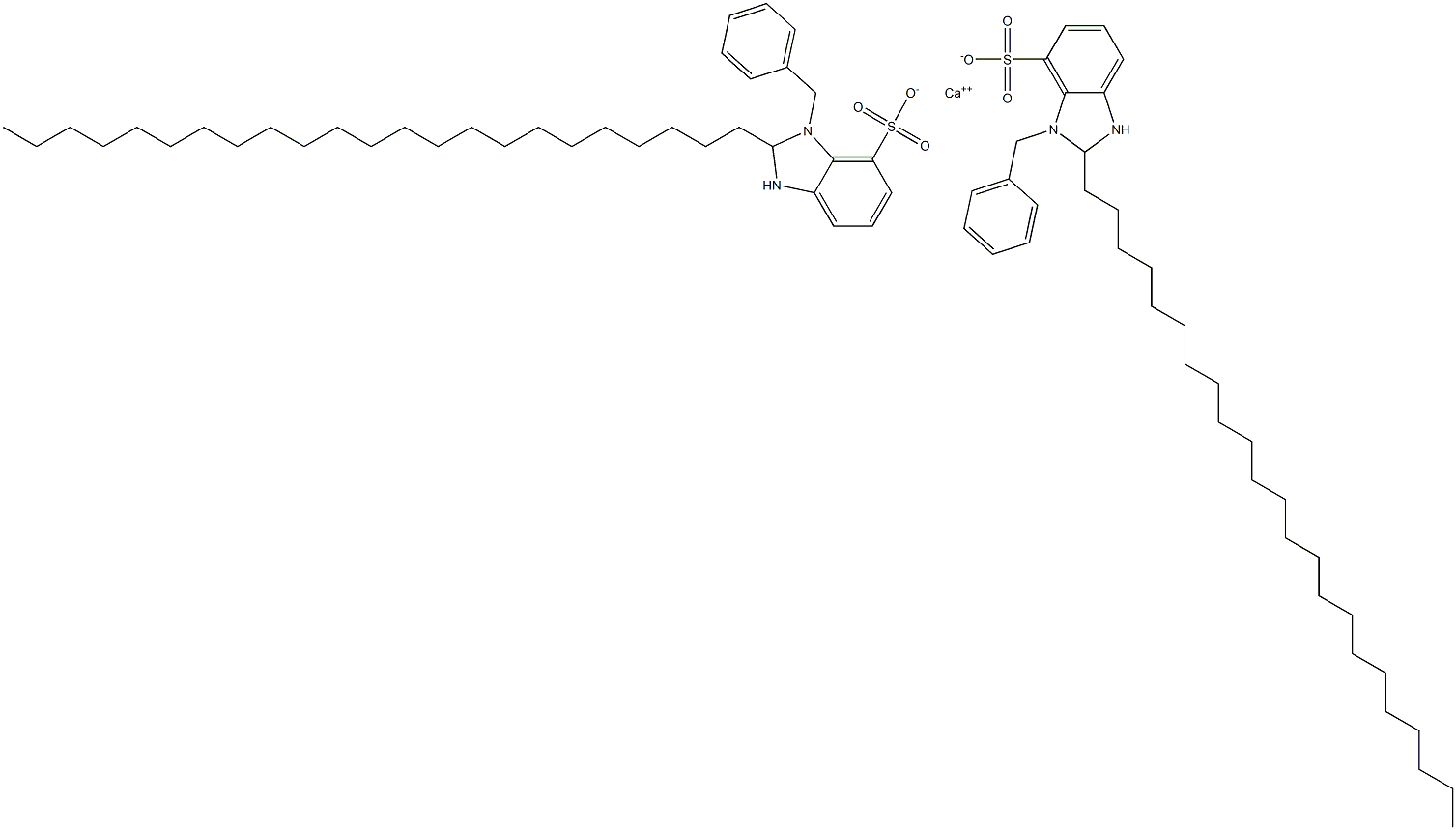 Bis(1-benzyl-2,3-dihydro-2-tricosyl-1H-benzimidazole-7-sulfonic acid)calcium salt 结构式