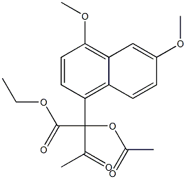 2-(4,6-Dimethoxy-1-naphtyl)-2-acetoxy-3-oxobutyric acid ethyl ester 结构式