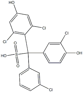 (3-Chlorophenyl)(3-chloro-4-hydroxyphenyl)(2,6-dichloro-4-hydroxyphenyl)methanesulfonic acid 结构式