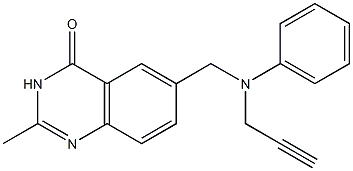 2-Methyl-6-[N-phenyl-N-(2-propynyl)aminomethyl]quinazolin-4(3H)-one 结构式