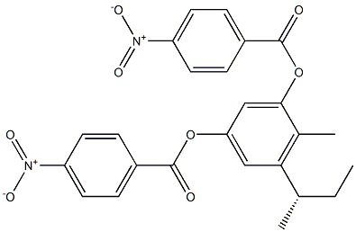 (+)-1,3-Bis(p-nitrobenzoyloxy)-5-[(S)-sec-butyl]-4-methylbenzene 结构式