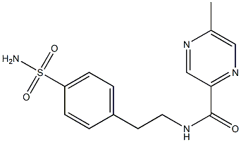 N-[4-(Aminosulfonyl)phenethyl]-5-methyl-2-pyrazinecarboxamide 结构式