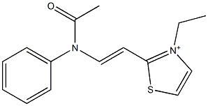 3-Ethyl-2-[2-(N-phenylacetylamino)vinyl]thiazol-3-ium 结构式