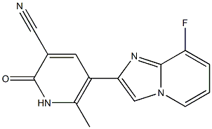 2-[(3-Cyano-6-methyl-1,2-dihydro-2-oxopyridin)-5-yl]-8-fluoroimidazo[1,2-a]pyridine 结构式