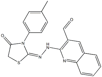 2-[2-[3-Formylquinoline-2-yl]hydrazono]-3-(4-methylphenyl)thiazolidine-4-one 结构式