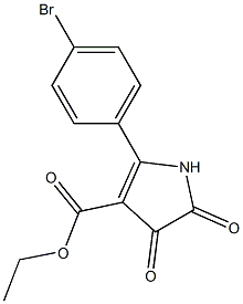 2,3-Dihydro-2,3-dioxo-5-(p-bromophenyl)-1H-pyrrole-4-carboxylic acid ethyl ester 结构式