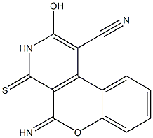 3,4-Dihydro-2-hydroxy-5-imino-4-thioxo-5H-[1]benzopyrano[3,4-c]pyridine-1-carbonitrile 结构式