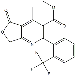 2-[2-(Trifluoromethyl)phenyl]-4-methyl-5,7-dihydro-5-oxofuro[3,4-b]pyridine-3-carboxylic acid methyl ester 结构式