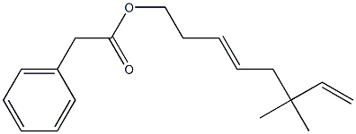 Phenylacetic acid 6,6-dimethyl-3,7-octadienyl ester 结构式