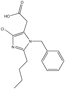 4-Chloro-2-butyl-1-(benzyl)-1H-imidazole-5-acetic acid 结构式