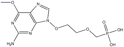 9-[2-(Phosphonomethoxy)ethoxy]-2-amino-6-methoxy-9H-purine 结构式