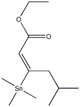 (E)-3-(Trimethylstannyl)-5-methyl-2-hexenoic acid ethyl ester 结构式