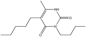 3-Butyl-6-methyl-5-pentyluracil 结构式