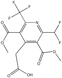 2-(Difluoromethyl)-6-(trifluoromethyl)-3-(methoxycarbonyl)-5-(methoxycarbonyl)pyridine-4-acetic acid 结构式