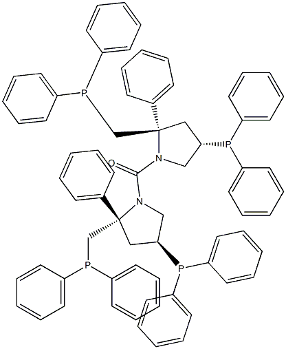 Phenyl[(2S,4S)-4-(diphenylphosphino)-2-[(diphenylphosphino)methyl]-1-pyrrolidinyl] ketone 结构式