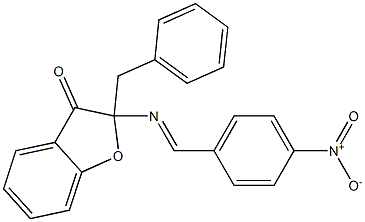 2-Benzyl-2-(p-nitrobenzylideneamino)benzofuran-3(2H)-one 结构式