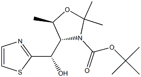 (4R,5R)-2,2,5-Trimethyl-4-[(S)-(2-thiazolyl)hydroxymethyl]oxazolidine-3-carboxylic acid tert-butyl ester 结构式