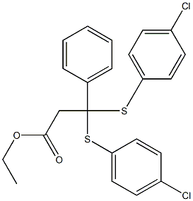 3-(Phenyl)-3,3-bis(4-chlorophenylthio)propionic acid ethyl ester 结构式