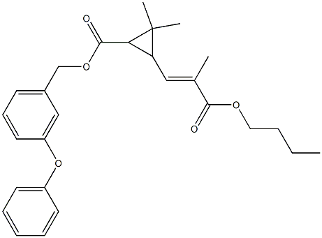 3-[(E)-2-(Butoxycarbonyl)-1-propenyl]-2,2-dimethylcyclopropanecarboxylic acid 3-phenoxybenzyl ester 结构式