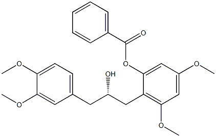 [S,(-)]-1-(3,4-Dimethoxyphenyl)-3-(2-benzoyloxy-4,6-dimethoxyphenyl)-2-propanol 结构式