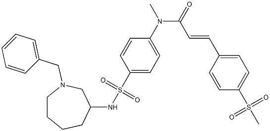 N-Methyl-4-methylsulfonyl-N-[4-[1-benzylazacycloheptan-3-ylsulfamoyl]phenyl]-trans-cinnamamide 结构式