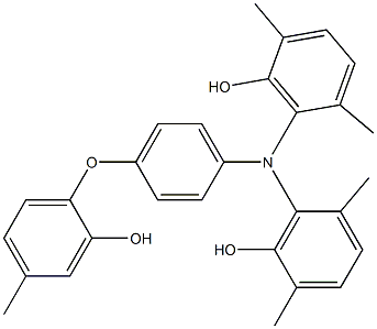 N,N-Bis(6-hydroxy-2,5-dimethylphenyl)-4-(2-hydroxy-4-methylphenoxy)benzenamine 结构式