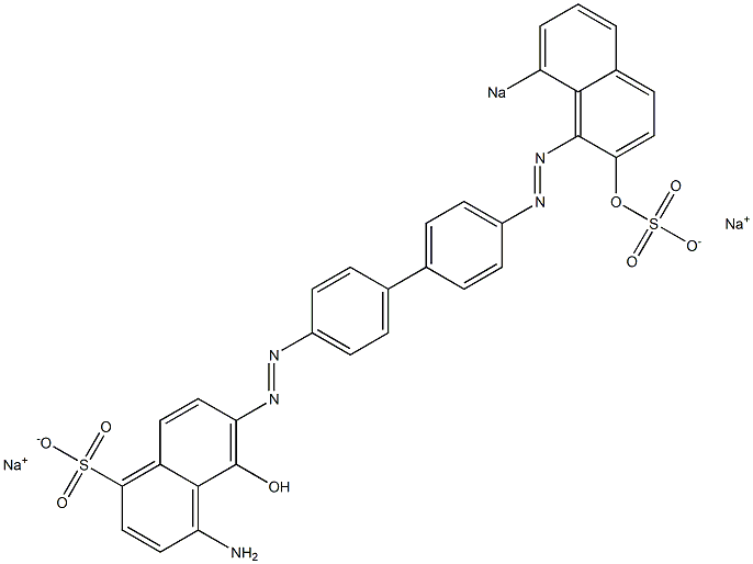 4-Amino-5-hydroxy-6-[[4'-[(2-hydroxy-8-sodiosulfo-1-naphthalenyl)azo]-1,1'-biphenyl-4-yl]azo]naphthalene-1-sulfonic acid sodium salt 结构式