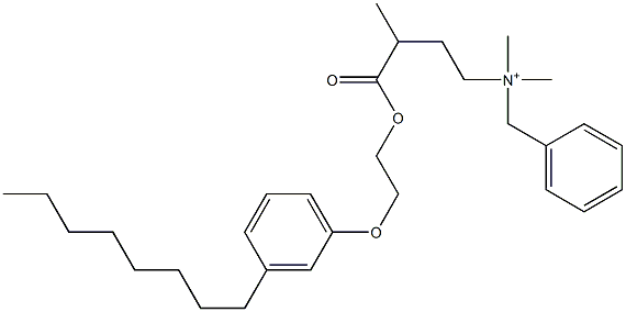 N,N-Dimethyl-N-benzyl-N-[3-[[2-(3-octylphenyloxy)ethyl]oxycarbonyl]butyl]aminium 结构式