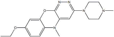 8-Ethoxy-5-methyl-3-(4-methyl-1-piperazinyl)-5H-pyridazino[3,4-b][1,4]benzoxazine 结构式
