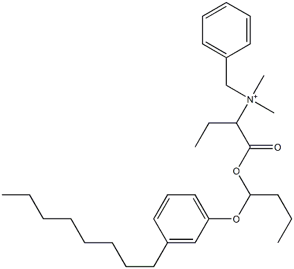 N,N-Dimethyl-N-benzyl-N-[1-[[1-(3-octylphenyloxy)butyl]oxycarbonyl]propyl]aminium 结构式