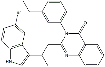 2-[2-(5-Bromo-1H-indol-3-yl)propyl]-3-(3-ethylphenyl)quinazolin-4(3H)-one 结构式