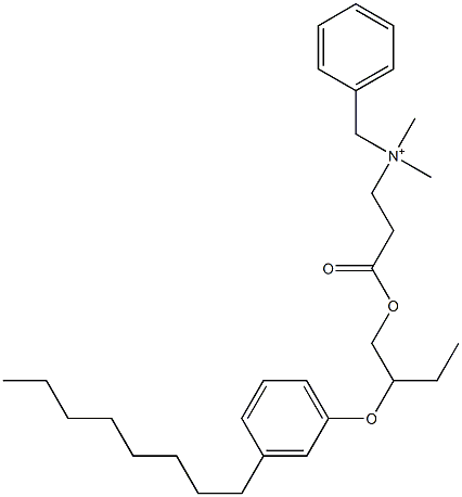 N,N-Dimethyl-N-benzyl-N-[2-[[2-(3-octylphenyloxy)butyl]oxycarbonyl]ethyl]aminium 结构式