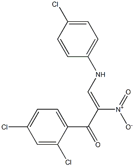 (Z)-2-Nitro-3-[(4-chlorophenyl)amino]-1-(2,4-dichlorophenyl)-2-propen-1-one 结构式
