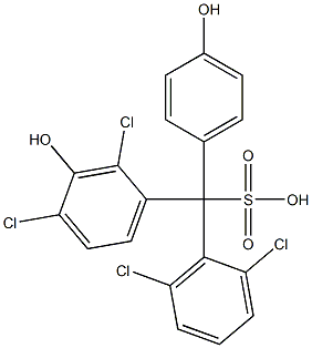 (2,6-Dichlorophenyl)(2,4-dichloro-3-hydroxyphenyl)(4-hydroxyphenyl)methanesulfonic acid 结构式