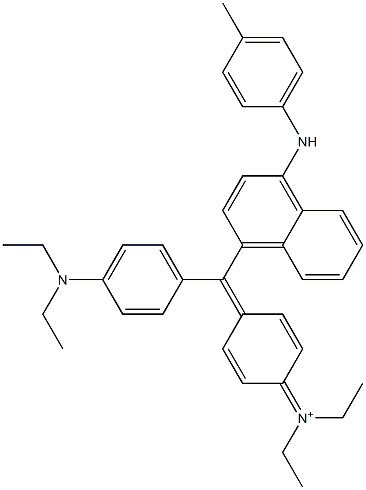 N-[4-[[4-(Diethylamino)phenyl][4-[(4-methylphenyl)amino]-1-naphthalenyl]methylene]-2,5-cyclohexadien-1-ylidene]-N-ethylethanaminium 结构式