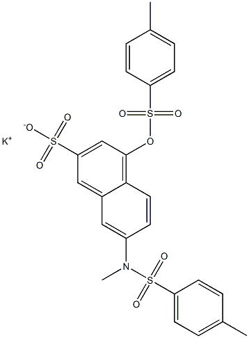 7-(N-Methyltosylamino)-4-tosyloxy-2-naphthalenesulfonic acid potassium salt 结构式