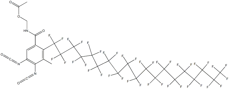 N-(Acetyloxymethyl)-2-(nonatriacontafluorononadecyl)-4,5-diisocyanato-3-methylbenzamide 结构式