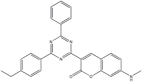 3-[6-Phenyl-4-(4-ethylphenyl)-1,3,5-triazin-2-yl]-7-(methylamino)coumarin 结构式