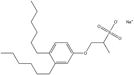 1-(3,4-Dihexylphenoxy)propane-2-sulfonic acid sodium salt 结构式