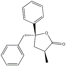 (3S,5R)-5-Benzyl-3-methyl-5-phenyl-2,3,4,5-tetrahydrofuran-2-one 结构式