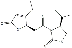 (5R)-5-[[(4S)-4-Isopropyl-2-thioxothiazolidin-3-yl]carbonylmethyl]-4-ethylfuran-2(5H)-one 结构式